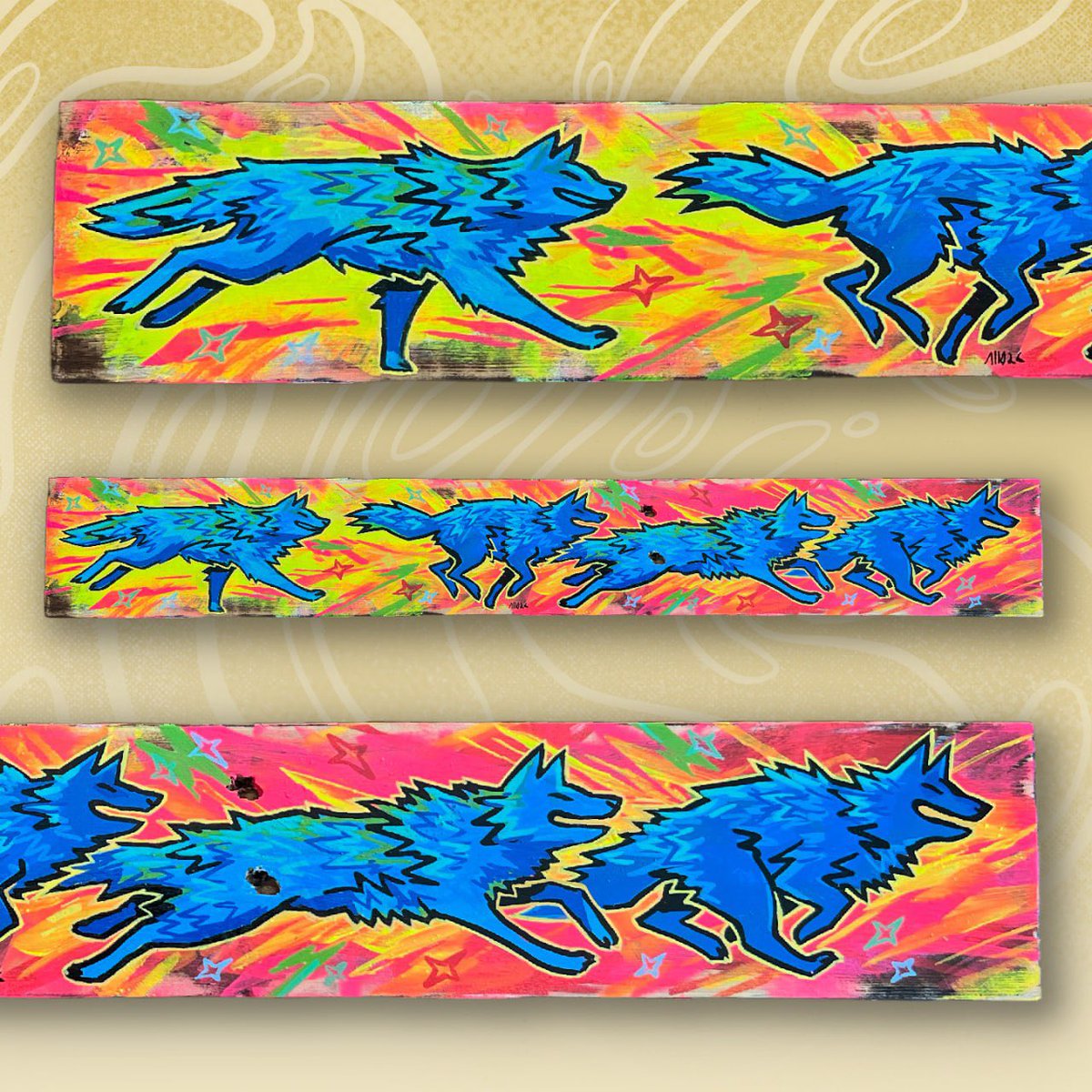 ALLOSAUREX's tweet photo. YAAAAAAAS!! Just dropped a ton of art on the site along with the new shirt! Come take a look and find an original for your space 👀 👇 https://t.co/JFkethVeVC