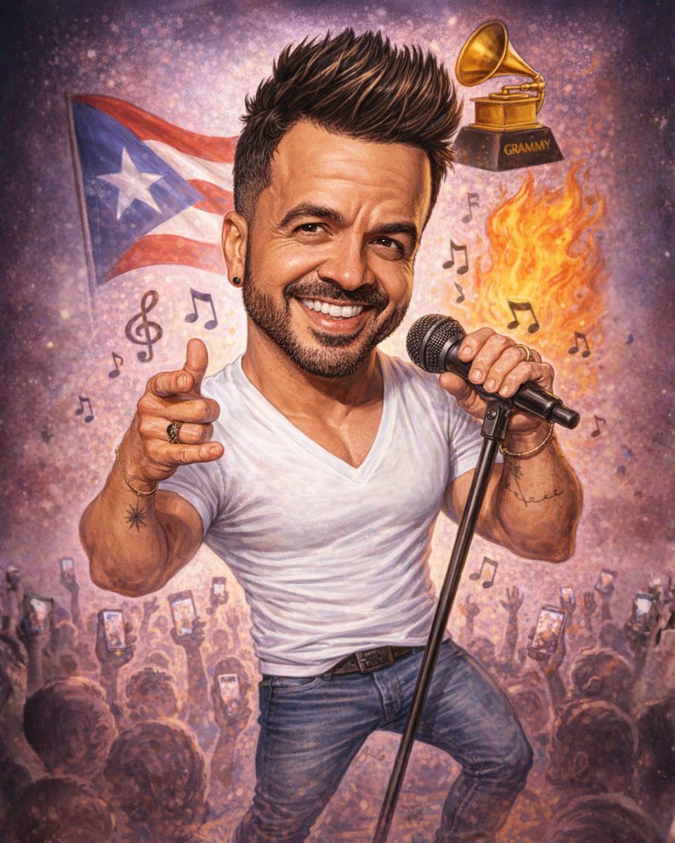 qrart2030's tweet photo. 🔥 ¡PURO FUEGO BORICUA! | @LuisFonsi
#LuisFonsi con su Grammy y todo el orgullo 🇵🇷🎤🏆
¿Quién más se muere por este arte?
#OrgulloBoricua #Grammy #Despacito #CaricaturaViral #PuertoRico #LatinMusic #FonsiFans #caricatureartist #AICaricature #TrendIA https://t.co/9dxJlSRvdD