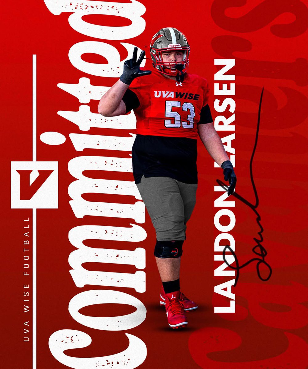 Landon_Larsen53's tweet photo. #AGTG Blessed to say that I am committed to @UVAWiseCavsFB. https://t.co/CycPrqhnKm