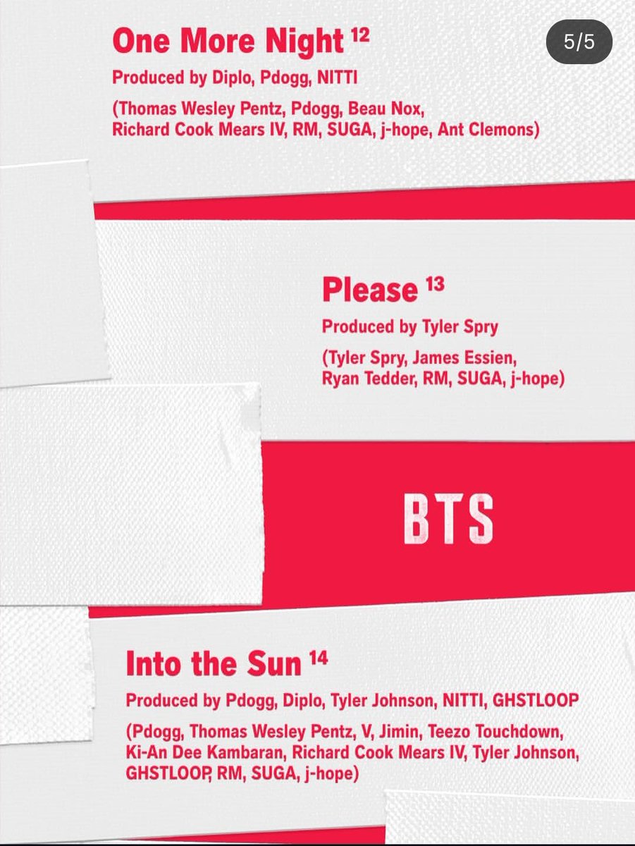 rockstarstae's tweet photo. BTS credit - Arirang album song

Body to body = RM, SUGA, j-hope
Hooligan = jungkook, RM, j-hope, SUGA
Aliens = RM, j-hope, jungkook, SUGA
FYA = RM, jungkook, SUGA
2.0 = RM, j-hope, V, jungkook, SUGA
SWIM = RM
Merry go round = RM, SUGA, j-hope
Normal = RM, j-hope, SUGA https://t.co/lAAQ2GGfRk