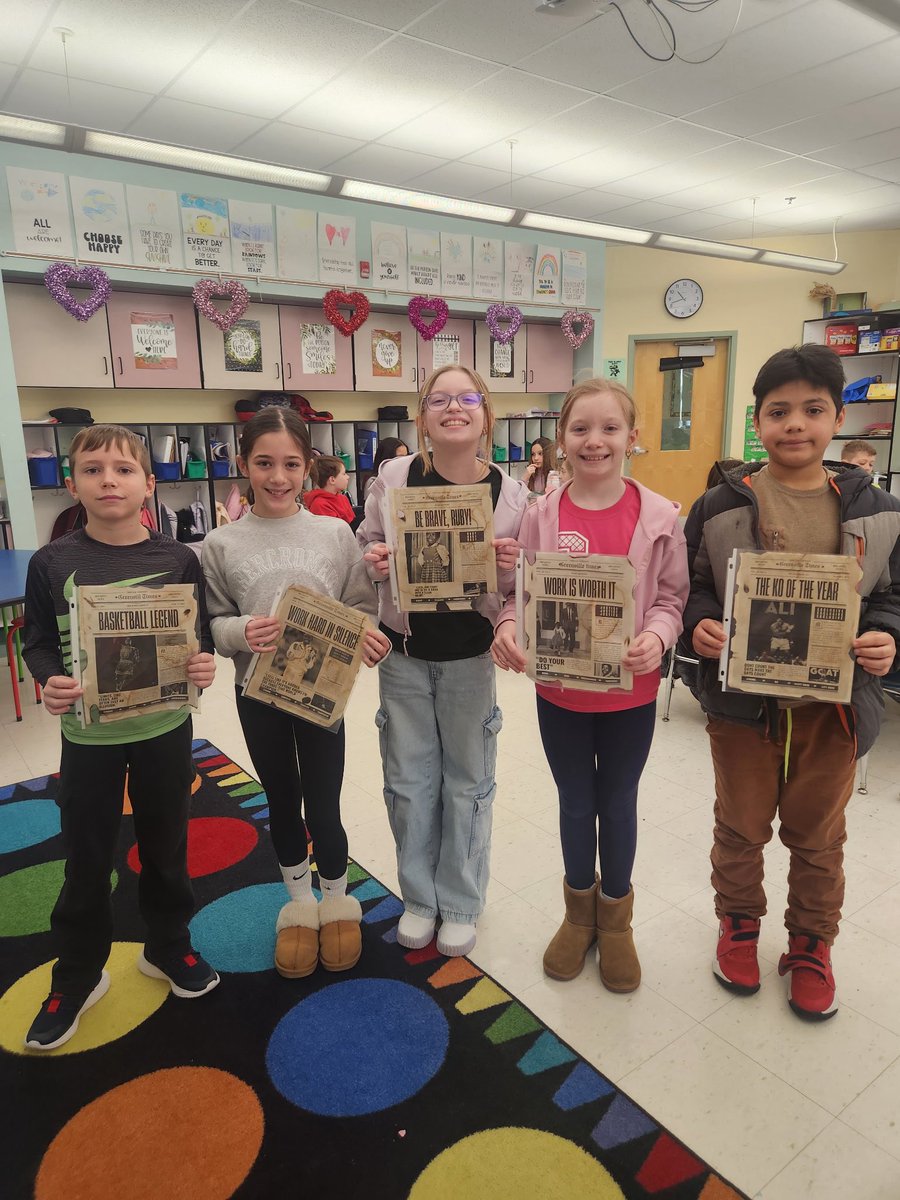HowellTwpGrnvl's tweet image. Students in Mrs. Avila's class celebrated Black History month by creating  📰 newspapers. Students enjoyed ❤️making them look old and worn.  #HTPSLearnerSuccess