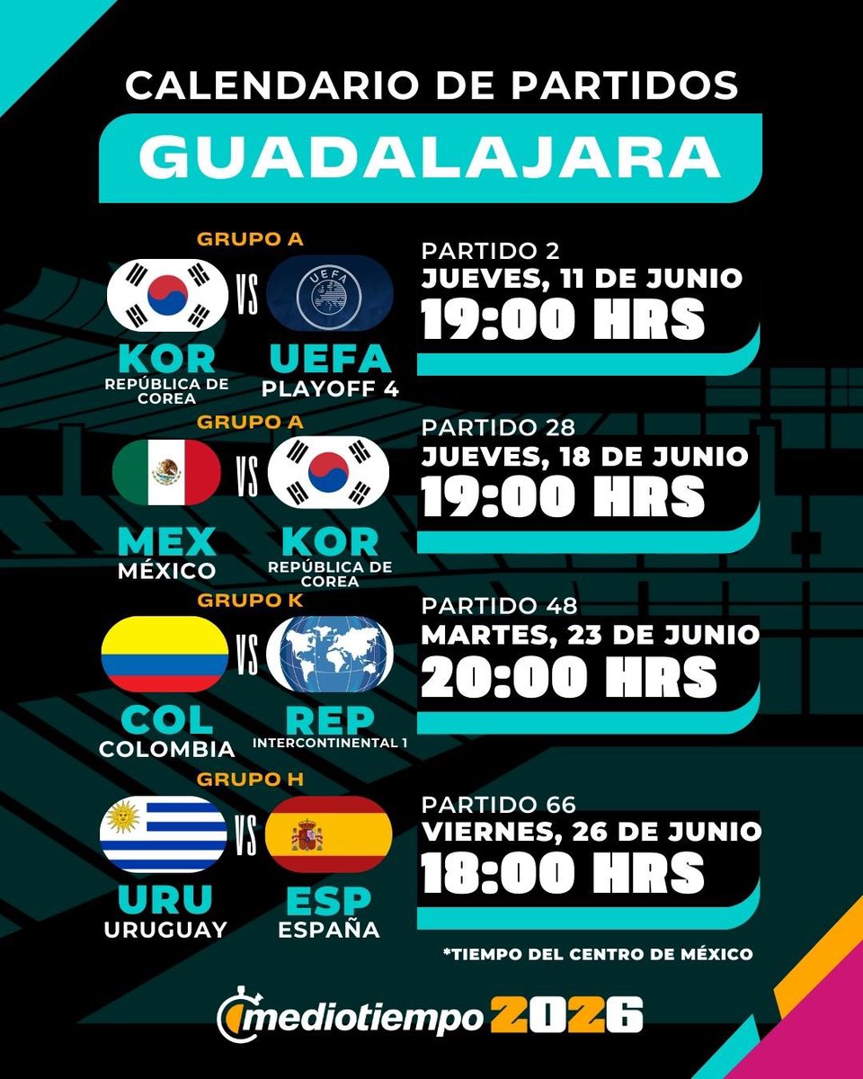 🇲🇽 ANOTALOS EN EL CALENDARIO 📆 Estos serán los partidos del Mundial que ...