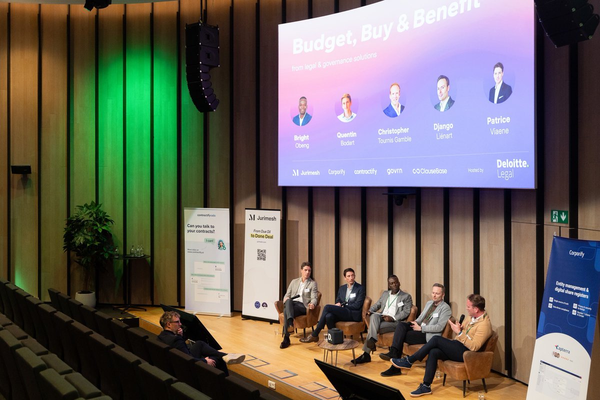 Contractify_'s tweet photo. We can look back on a successful second edition of our legal tech event last week in Zaventem 🛫

The workshop and panel discussion on “Budget, Buy &amp; Benefit from legal and governance solutions” fave us a lot of food for thought 🧠

Thanks to everyone who helped make this happen! https://t.co/fNHHJtAsWZ