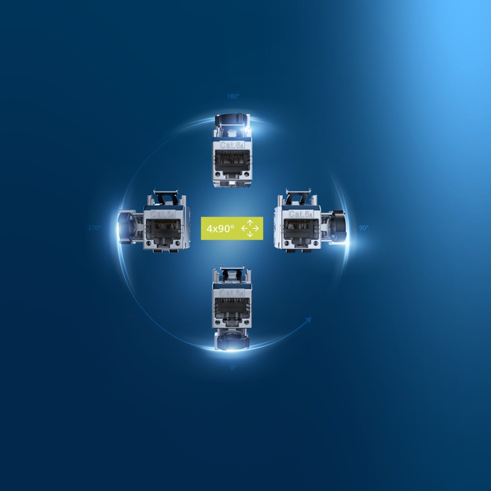 Unlike RJ45 modules with a fixed straight cable feed, the AMJ-SL 4x90 allows cable entry from multiple directions. With just one order number, you decide on-site how the module is used, making planning simpler.
Test it yourself: eu1.hubs.ly/H0rnX3F0