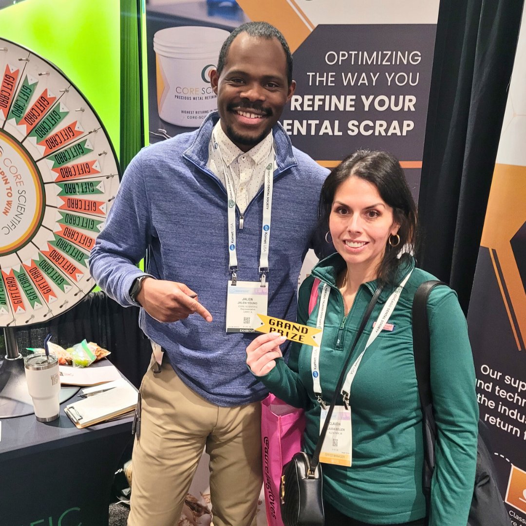 corescientific's tweet photo. Huge thank you to everyone who stopped by our booth at the Chicago Dental Society 2026 Midwinter Meeting, what an incredible and successful show! 🙌@Chicago_Dental

We loved connecting, answering your questions, and building new relationships throughout the week. Events like this remind us how strong and supportive the dental community truly is.

A special congratulations to our newest customer for winning one of our two grand prizes.🎉 

Until next year, Chicago! 🦷✨

#CoreScientificRefining #MidwinterMeeting