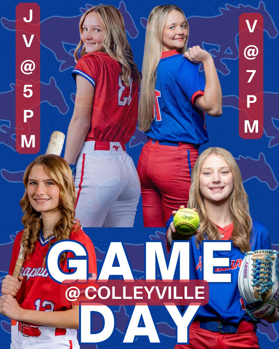 GHSMustangSB's tweet photo. It's not only GAME DAY but it's 1st DISTRICT GAME DAY! Come catch us in action as we take on cross town rivals at Colleyville.  JV 5/V 7 @GCISD @GCISD_Athletics @Grapevine_HS @GVineAthletics https://t.co/FO4fk33iv2