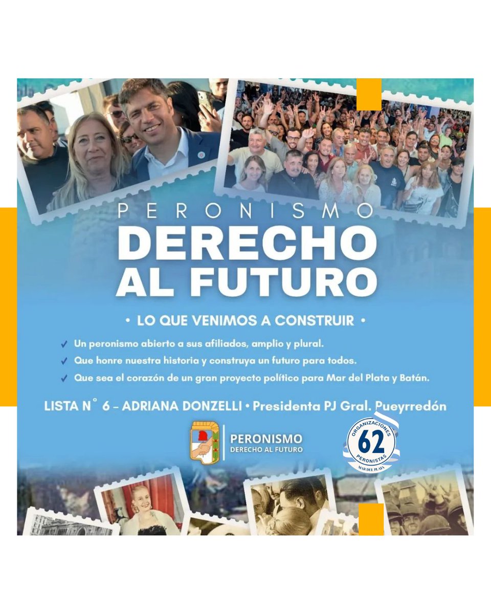 62orgmdp's tweet photo. En Mar del Plata y Batán muchas agrupaciones peronistas nos unimos para empezar una nueva etapa en el PJ.

Así nació Peronismo Derecho al Futuro, la lista que encabeza Adriana Donzelli y que acompaña el proyecto que conduce Axel Kicillof en la provincia de Buenos Aires. https://t.co/Zw6aQoLRtt