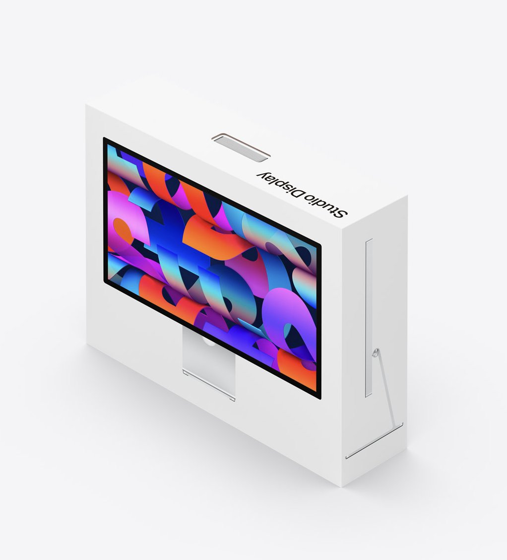 DylanMcD8's tweet image. Studio Display box finally gets the proper "Studio" wallpaper, but Studio Display XDR box maintains the Pro Display XDR wallpaper lol