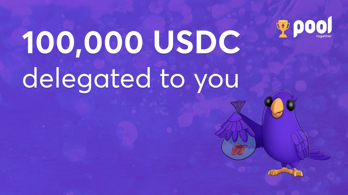 What's the text you send your group chat the moment you win?

Quote tweet this post with your answer. One person gets $100,000 delegated to them on PoolTogether. Two weeks of full prize odds, nothing at risk.

Entries close Sunday 23:59 UTC.