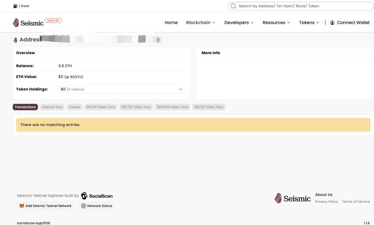 I just checked my balance 

0.5 eth test tokens in the bag 😂🥀 

I said it 

I'm ready for <a href="/SeismicSys/">Seismic</a>  testnet 

claim the token here:  faucet.seismictest.net

and check yours here: seismic-testnet.socialscan.io