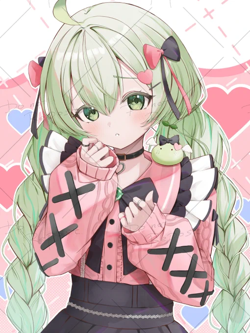 VASE所属 甘美梨羽様(#Kanbi_Rioha)の生誕記念イラスト担当させていただいております 元自衛官Vtuberから一転、ピンクのフリフリ一杯の地雷系ファッションのかわいすぎるギャップ、ぜひ配信も御覧ください!
