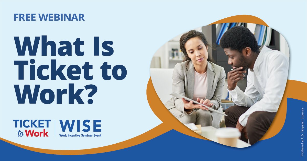 chooseworkSSA's tweet photo. Looking to enter or reenter the workforce? The Ticket to Work Program could be your key to success!
Join our FREE #WISEwebinar on March 25 at 3 p.m. ET to learn how #TicketToWork can support your employment journey!
You will gain:
• Insights into the program
• Helpful career resources
• Support networks to guide you
Save your spot today! 📅 https://t.co/XfnFcGNRx9
#CareerSuccess #EmploymentSuupport