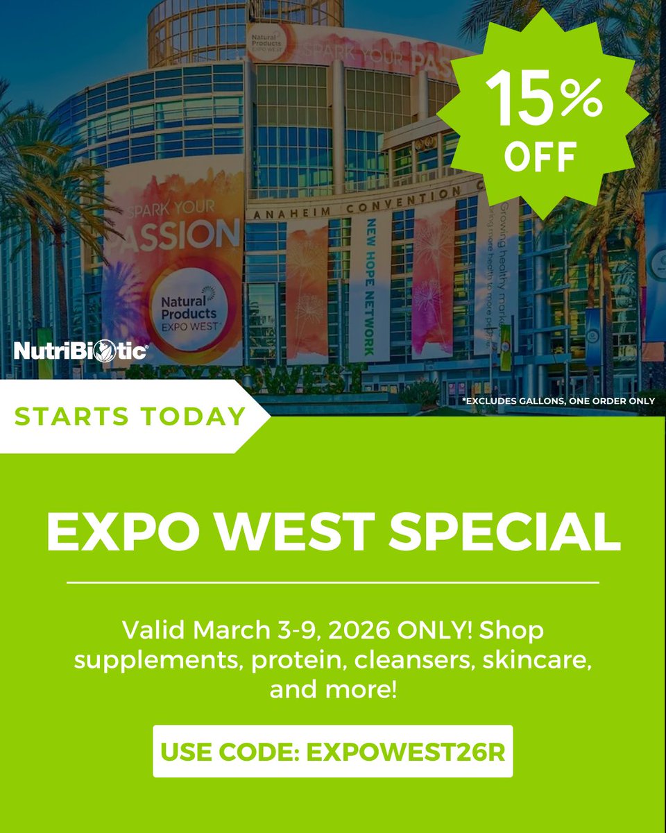 Starting today: 15% off with code EXPOWEST26R 🌿 Don’t miss it.