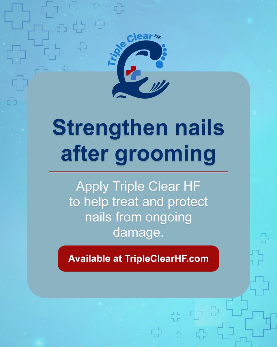 TripleClearHF's tweet image. Healthy nails start with clean tools.

Use personal clippers, disinfect, and store properly.

Finish with Triple Clear HF to protect and strengthen.

Strong nails start here: TripleClearHF.com

#NailHealth #CleanTools #NailProtection #TripleClearHF #HealthyHabits