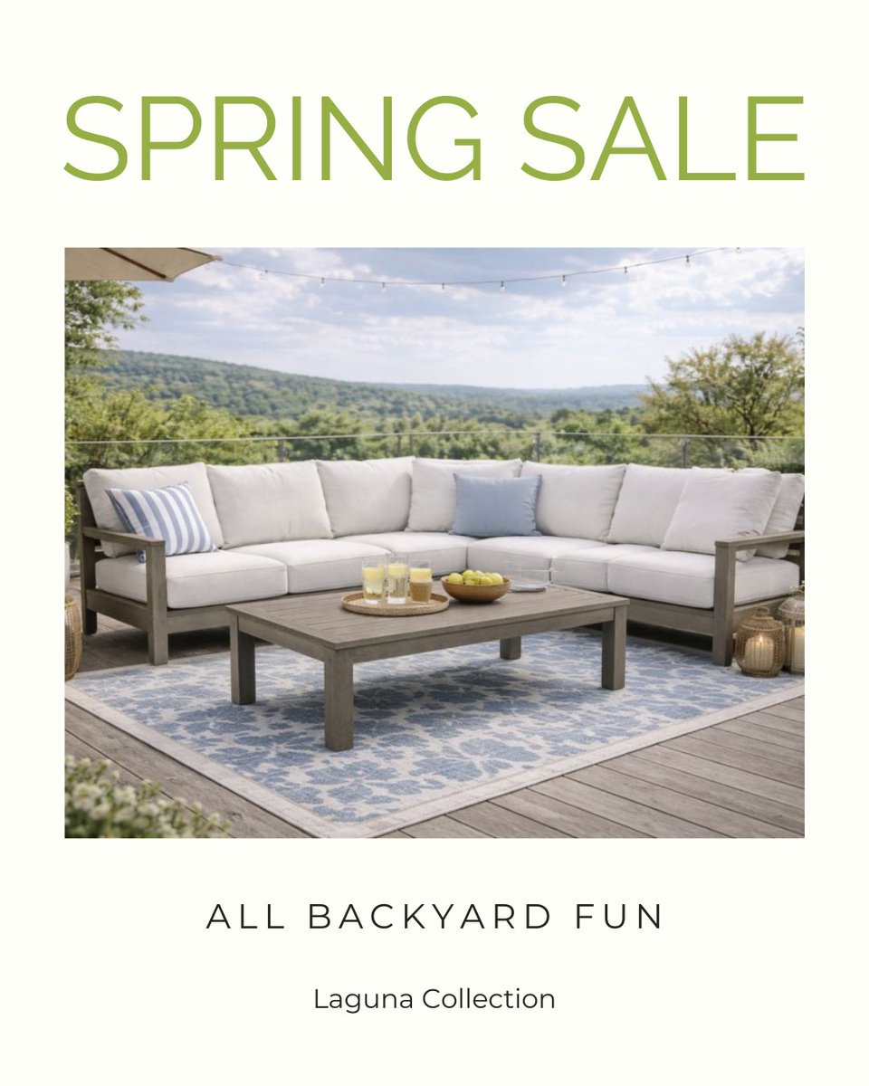 AllBackyardFun's tweet photo. Spring is here — and Laguna is on sale. 🌿

The Laguna Collection blends comfort, clean design, and all-season durability.

Limited-time.
Inventory won’t wait.
👉https://t.co/bhVv7uKush
#AllBackyardFun #LagunaCollection #BackyardRefresh https://t.co/WTQB7C0kDc