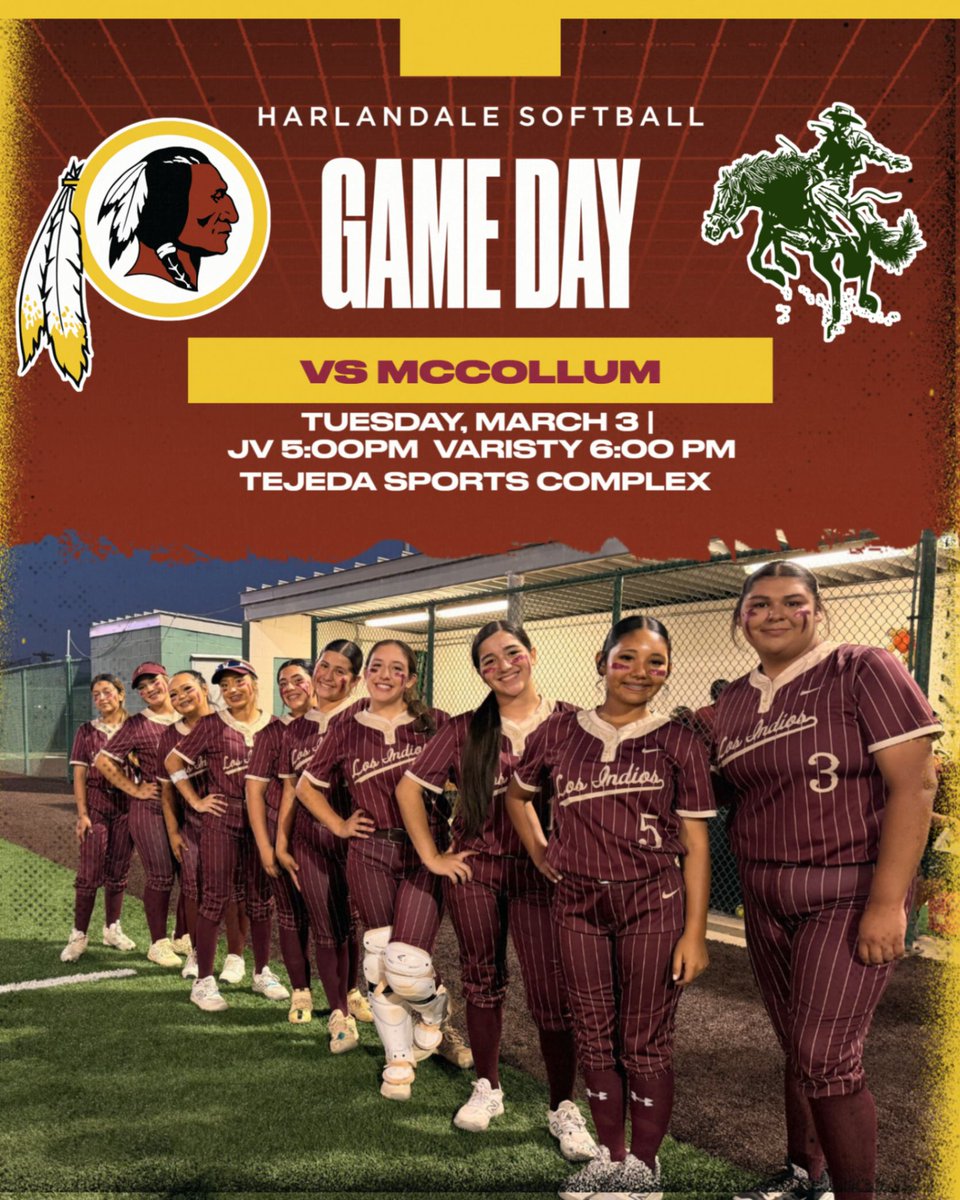 Harlandale_HS's tweet image. It’s GAME DAY! 🥎🔥
Harlandale Softball takes on McCollum tonight!
Let’s pack the stands and show your support!
#LINSA #GOINDIANS