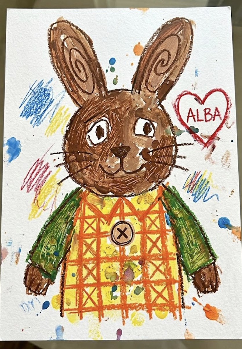 trapaluca's tweet photo. Guardate questo splendido coniglietto che ha disegnato la mia talentuosa Alba! Mi ha chiesto di condividerlo con tutti voi. È così felice quando la sua arte viene apprezzata, e nulla mi dona più gioia.

Quasi 8 anni fa mi ha reso padre, e da allora, ogni giorno, ha riempito la mia vita di colori e risate. Per favore, condividete il suo disegno per incoraggiarla! Crea sempre qualcosa di meraviglioso.

Sei per sempre il mio orgoglio e la mia ispirazione, Alba. 🐰❤️