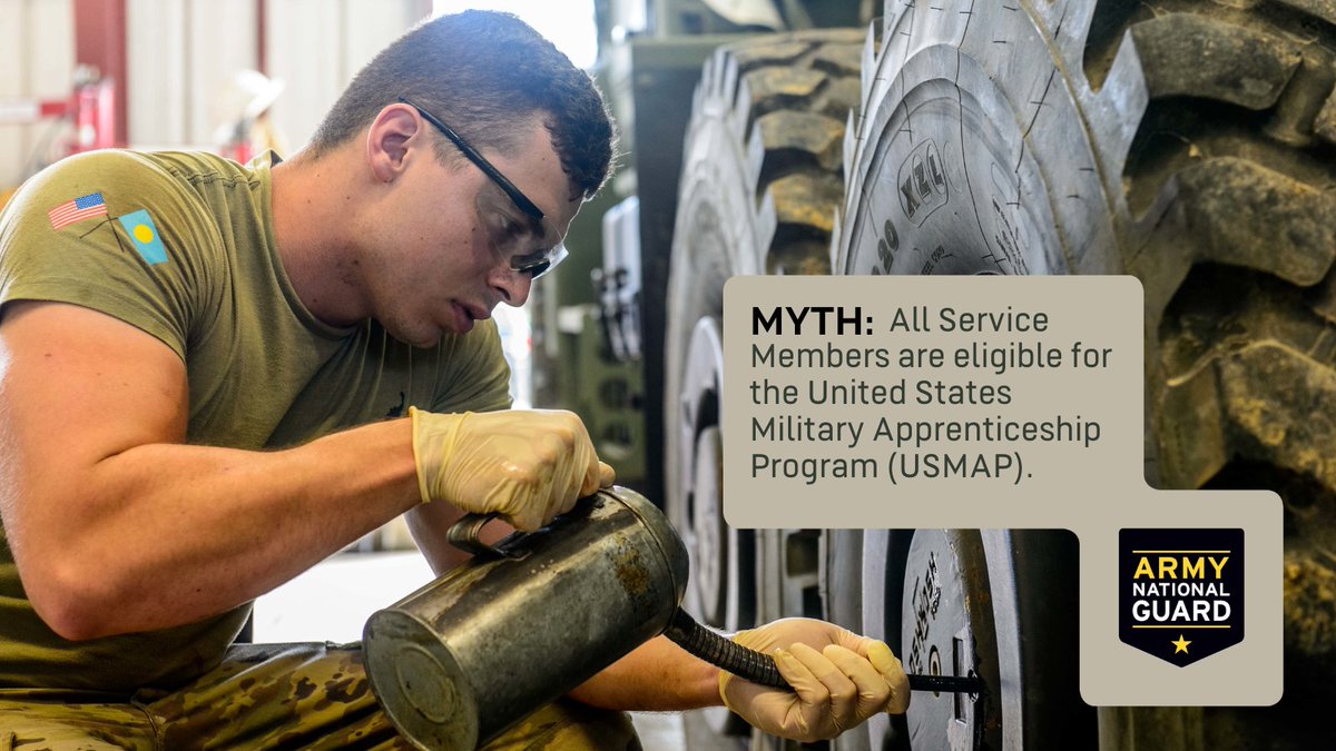 arngeducation's tweet image. #MythBustingMonday  
#Fact: #USMAP is only available to #enlisted service members on active duty. #Officers or enlisted service members who don’t qualify for USMAP can apply for a registered apprenticeship at the following website: apprenticeship.gov/employers/regi…