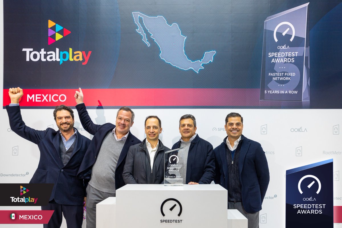 RomoKuri's tweet photo. Desde el #MWC26 nos llena de orgullo recibir por quinto año consecutivo el Speedtest Award de Ookla como el internet más rápido de México.

Gracias a nuestro equipo por hacerlo posible y a nuestros clientes por su confianza.

Nuestro compromiso es claro: seguir evolucionando la experiencia digital en México, año con año.
