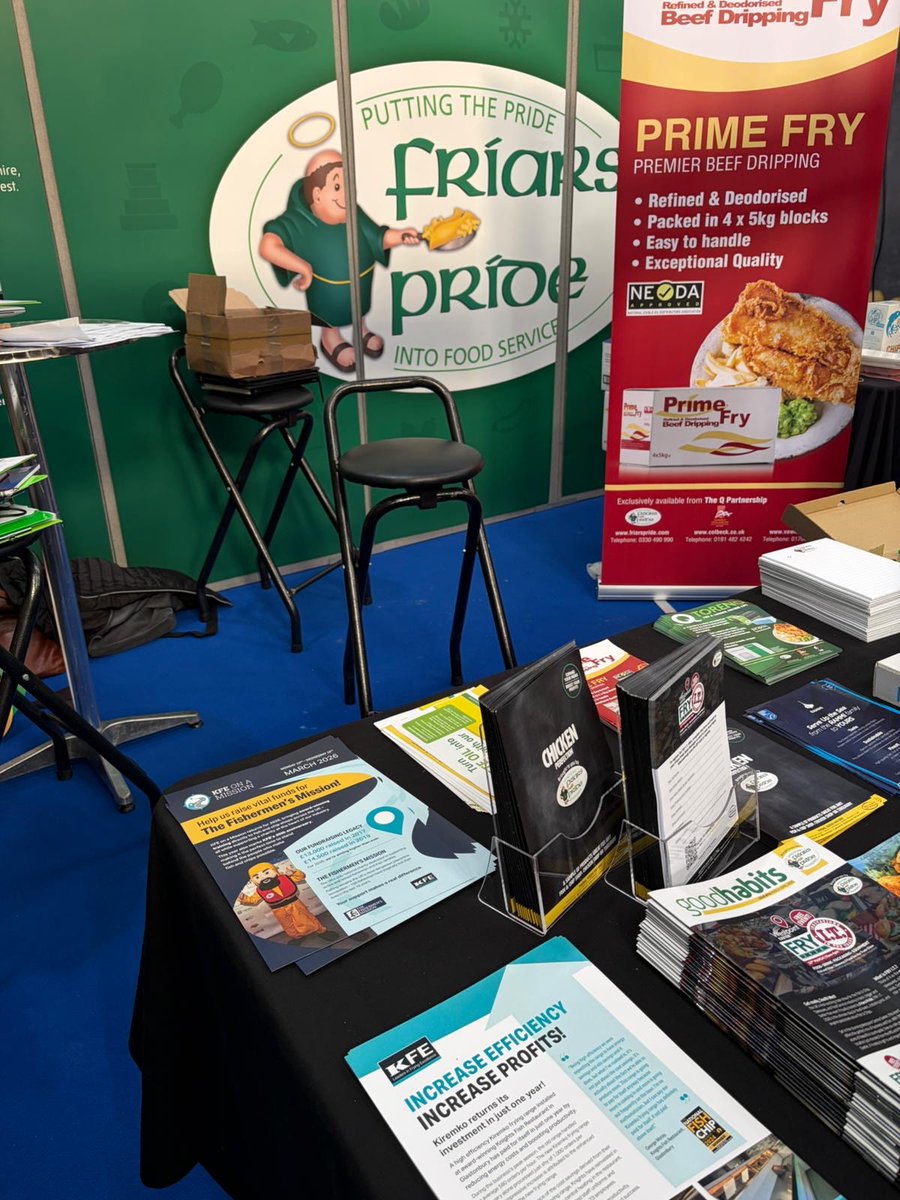 KFELtd's tweet photo. A great day at @expowest_uk Cornwall where we are sharing a stand with @FriarsPride!

We're here tomorrow too so do come along, say hello to Tom and find out how a high efficiency #kiremko frying range could save you money on your gas &amp; oil 🔥🛢️

#expowest #cornwall #fishandchips https://t.co/VVuMVTCH6l
