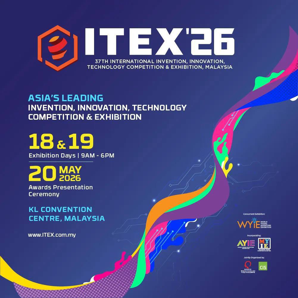 NAlyemni's tweet photo. التسجيل متاح بالمعرض  الدولي للابتكار والاختراع والتقنية #آيتكس
#ITEX2026 في #ماليزيا 🇲🇾
#آيتكس26,  #ITEX26 
International invention,  innovation &amp; technology exhibition,🇲🇾 https://t.co/huPLu5FM4u