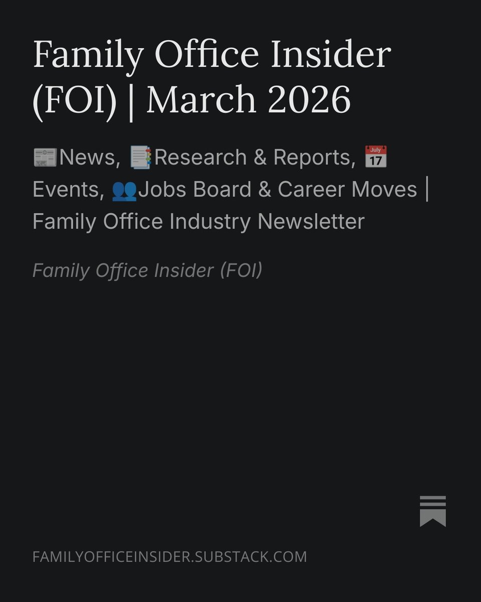 foinsider's tweet photo. Our March Family Office Industry Newsletter was published today. A warm welcome to the 462 new subscribers this month.

📊 Chart of the Month - looks at how Billionaires die.
📑 Research &amp; Reports - from J.P. Morgan, UBS, Emerging Allocators Association (EAA) &amp; more. https://t.co/nf9f6O2Lvz