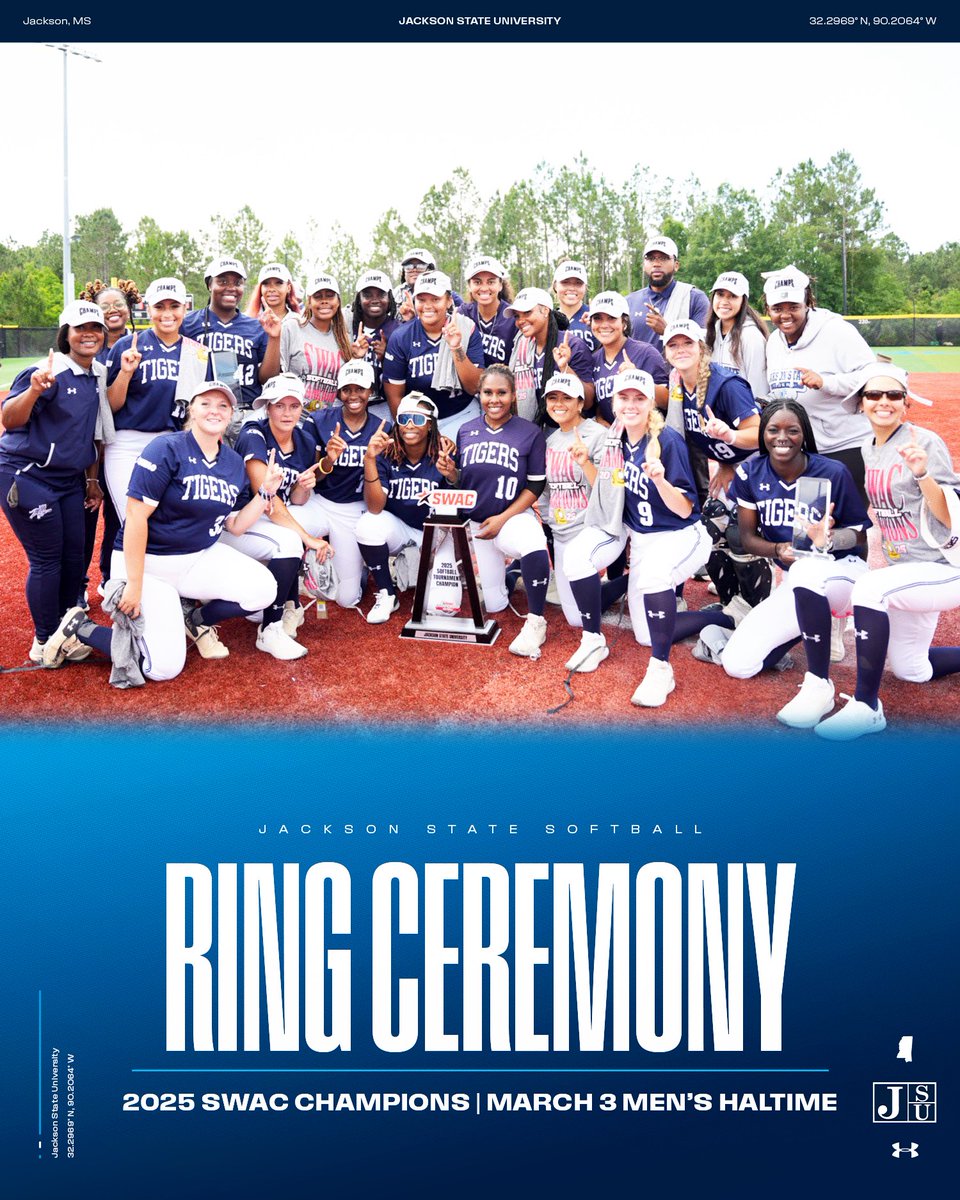 GoJSUTigers's tweet photo. It’s ring night for THEE champs💍

Join us tonight as we honor  @GoJSUTigersSB with their 2025 SWAC Championship ring ceremony at halftime of the men’s game!

#THEEiLove | #GoJSUTigersSB🐅 https://t.co/dPHE83J0PX