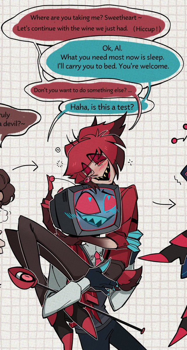 kingkangkin's tweet photo. #voxal  #StaticRadio 
At different times, vox faced the drunk alastor🤔: https://t.co/YwcxpFFV9b