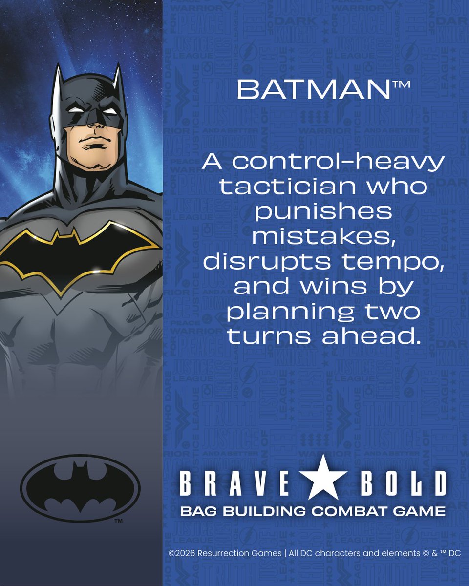 RG_resgames's tweet image. We can't wait until you get your hands on Brave &amp;amp; Bold - the Bag Building Combat Game. Play for the first time at Gen Con. In stores September 4. Sign up now hubs.ly/Q0418MlF0
#comics #boardgameaddict #dccomics #boardgames #superhero #batman #boardgamegeek #dcu