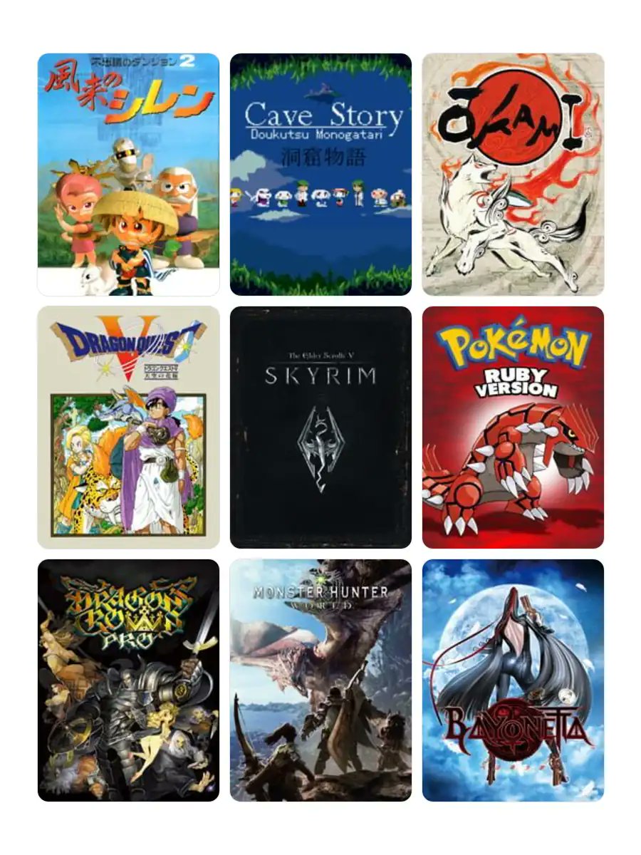 サイト復活してた!
上に行くほど深度が深くなります

どうやらゲームの中で生活するのが好きらしいことが分かる

私を構成する9つのゲーム
#My9Games #私を構成する9つのゲーム
my9games.com/s/c8342eed691c…