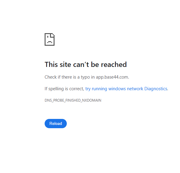 DannyScully88's tweet photo. @Base44 seems your platform is down.... https://t.co/c9fwi95cMZ