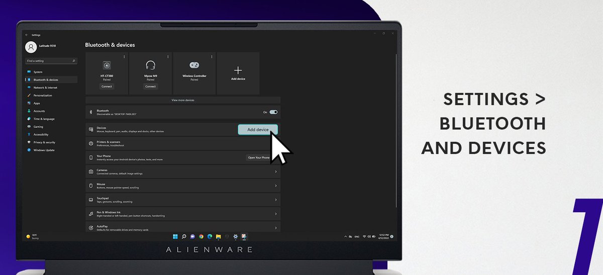 AlienwareTech's tweet image. 🎄 Don't let tangled wires obstruct your #gaming.
🎧 Pair your #Alienware system with a #bluetooth headphones.
Tap to learn how: 👉 del.ly/6013ch0KH 👈
#AlienwareTips #TechTips