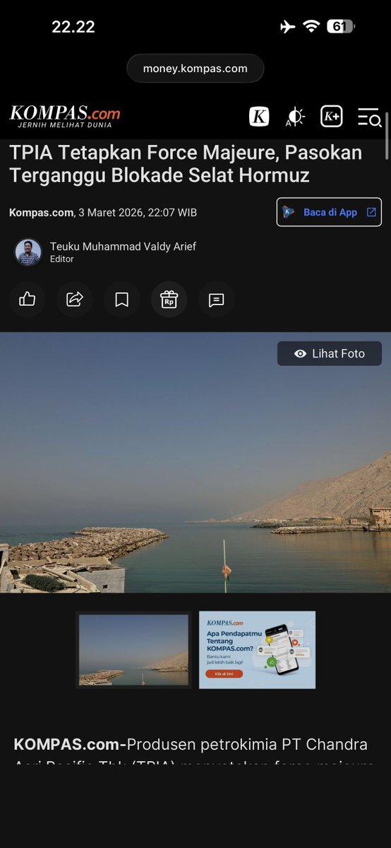 PB_Global's tweet photo. Alert 🚨 

Chandra Asri Group (TPIA) mengumumkan force majeure krn blokade selat Hormuz. Bisa berimbas ke CDIA juga

TAG Iran Amerika Israel Perang Prabowo MBG IHSG https://t.co/rpK3j0txVO