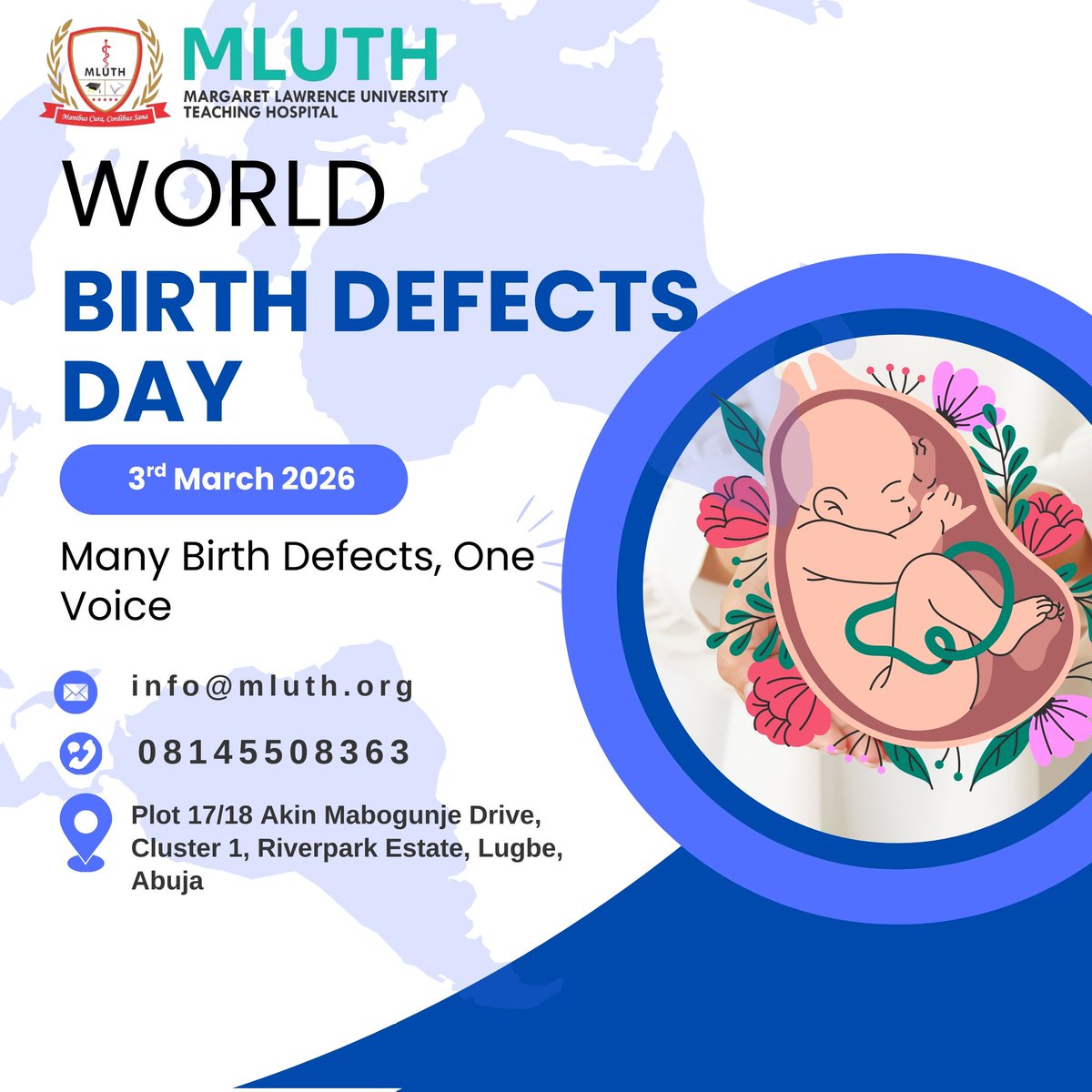 MARGARET LAWRENCE University Teaching Hospital (MLUTH), joins the global community to mark World Birth Defects Day 2026, observed every March 3.
MLUTH has dedicated today to create awareness and enlightenment on impacts, prevention, care and support for affected families.