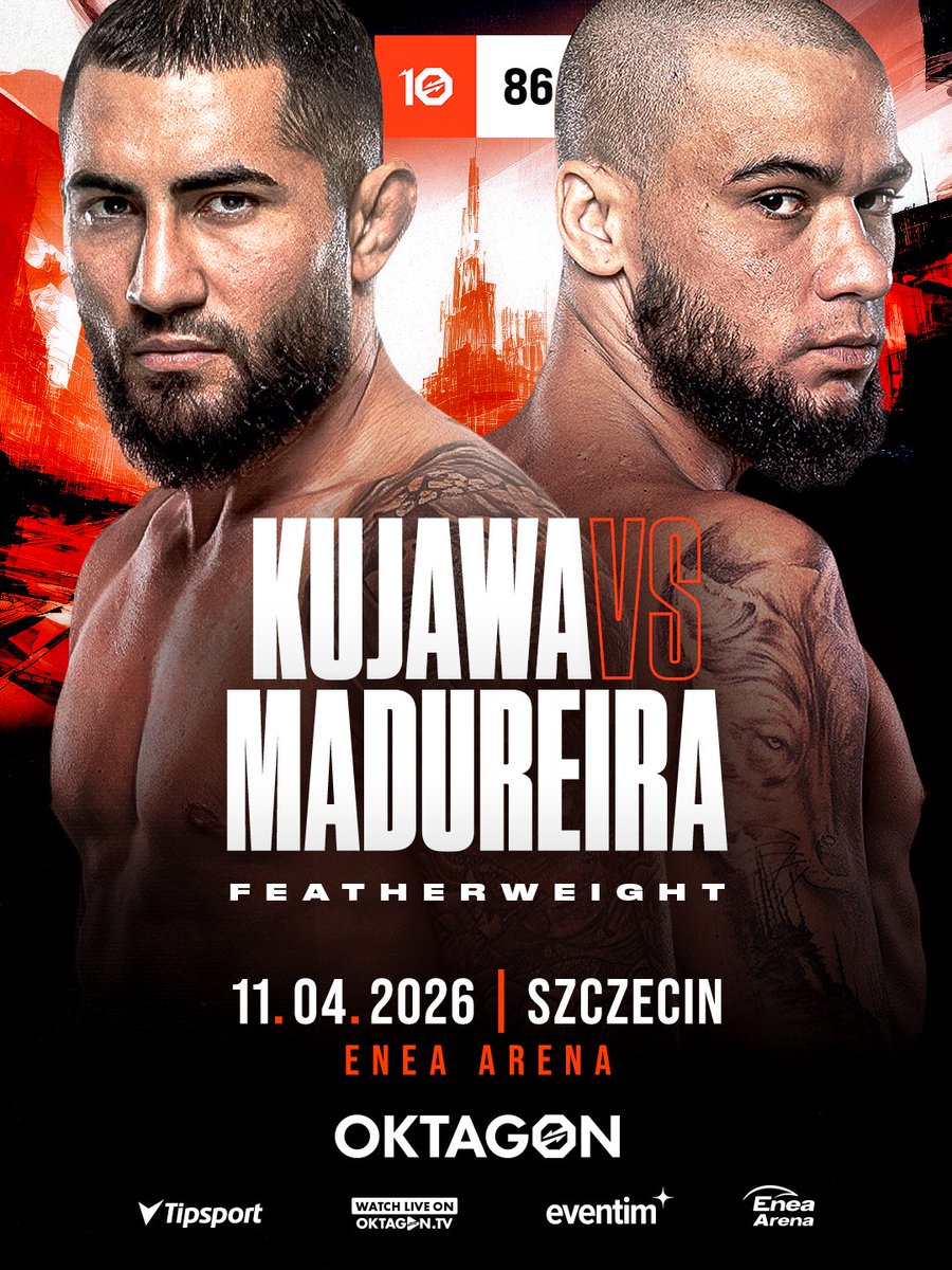 🚨 FIGHT ANNOUNCEMENT 🚨

Polish newcomer, Jonatan Kujawa (5-2) 🇵🇱 faces Henrique Madureira (9-7) 🇧🇷 who is coming off a viral submission, in a featherweight bout at OKTAGON 86.

This will be fast-paced action on April 11 in Szczecin!

Buy tickets👇🏼
🎫 oktagonmma.com/en/events/okta…