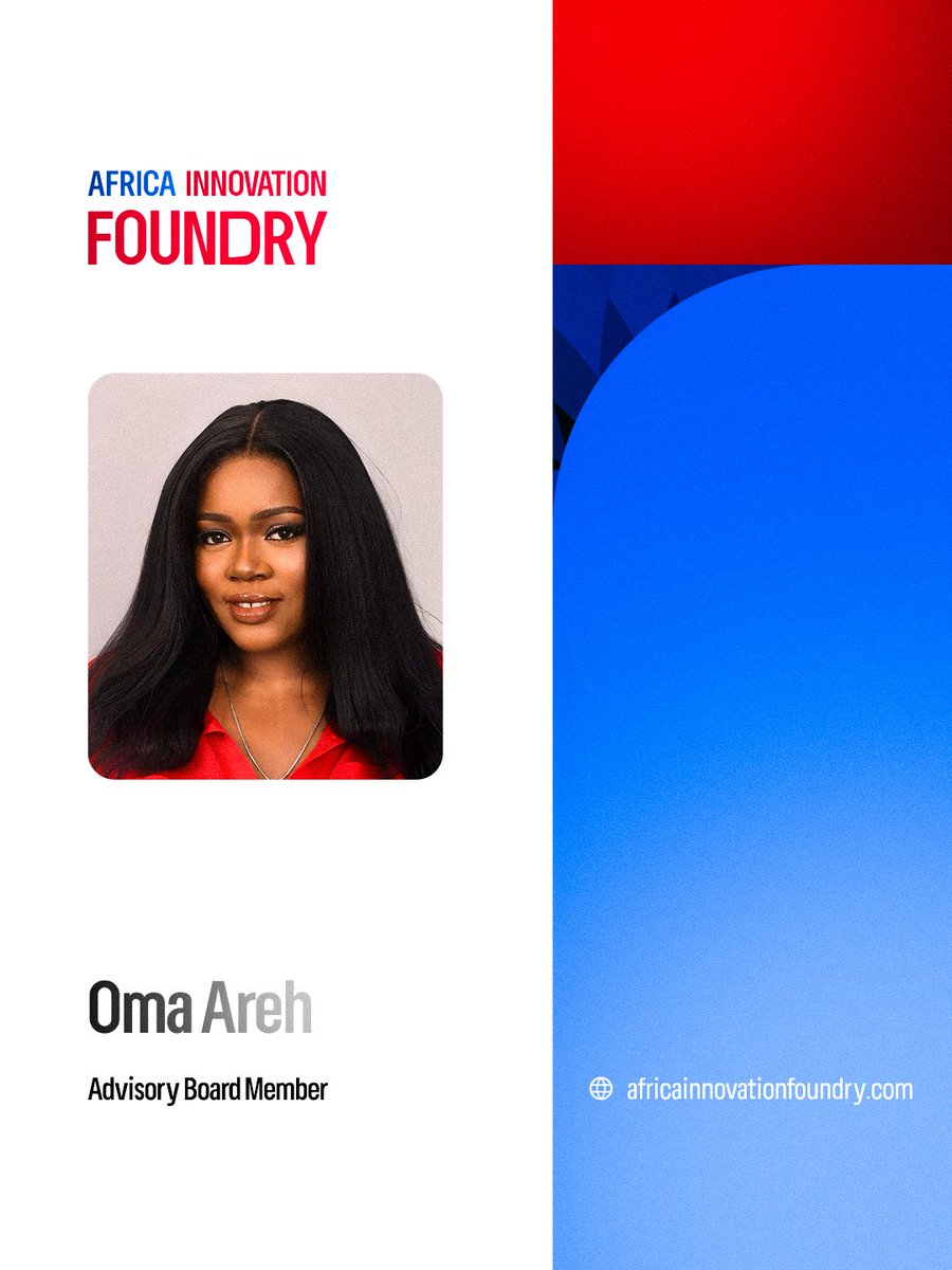 Innova8Afrika's tweet photo. We’re excited to welcome Oma Areh to the Advisory Board of Africa Innovation Foundry (AIF). 
A Creative business strategist &amp; champion for African IP, Oma brings 15+ years of experience building scalable content, empowering creators, &amp; shaping the creative economy across Africa. https://t.co/f7Yh0Qqj3e