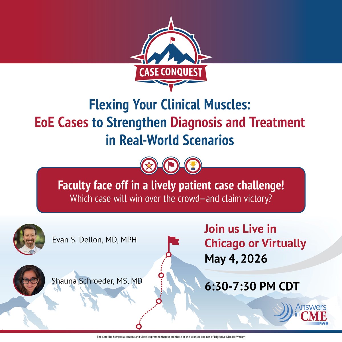 AnswersinCME's tweet image. 🥇Who will win the #EoE Case Conquest? Find out at #DDW2026!  Join the fun as adult and pediatric EoE experts face off with real-world cases on diagnosis, treatment optimization, and care transitions. Register now!

👉 answersincme.com/MED-GST-03630?…

#AnswersInCMELive #MedEd #LiveCME