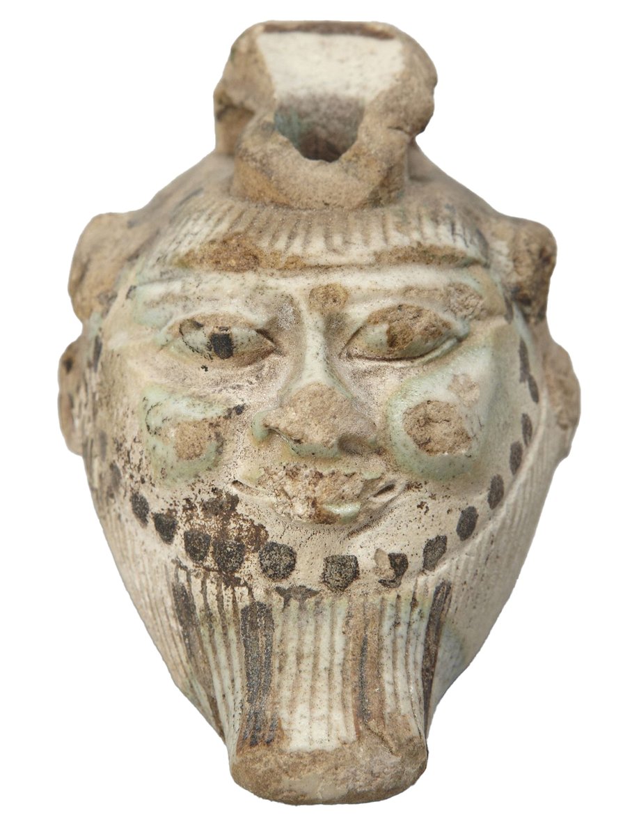 A new faience aryballos!  It's been hiding in the Princeton collection since the 1950s, overlooked by Isler.  Early phase of production to judge from the extended chin.  Egyptian provenance.  I'm super excited!