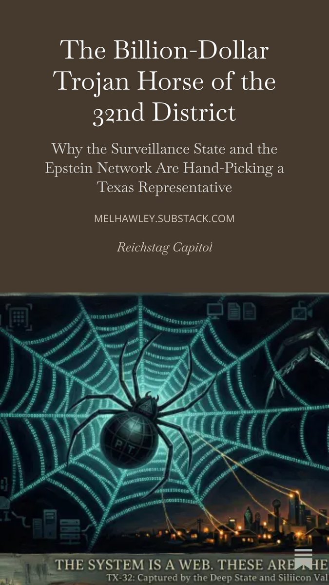 SovSoulMel's tweet photo. Why the Surveillance State and the Epstein Network Are Hand-Picking a Texas Representative @ElectBondar (article below) https://t.co/M4TJ7iOOGP