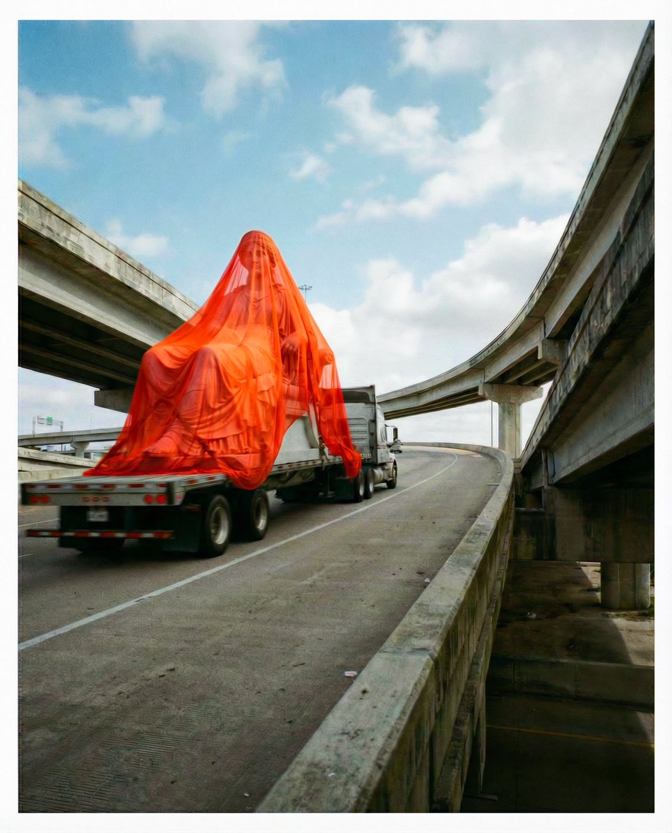 matbl0ck's tweet photo. L’orange pourrait évoquer le danger. Ici, il raconte autre chose.
Une fragilité visible, précieuse, qu’il faut protéger.

Dans des images calmes et ouvertes, cet élément vif vient créer un contraste volontaire. Il capte le regard sans le brusquer, comme une tension douce au cœur du cadre.

Ces images mystérieuse parlent de beauté en voyage.
De culture en mouvement, de corps et de matières déplacés, transportés, observés autrement.
Elles évoquent un parfum d’ailleurs, une sensation de passage, entre stabilité et déplacement.