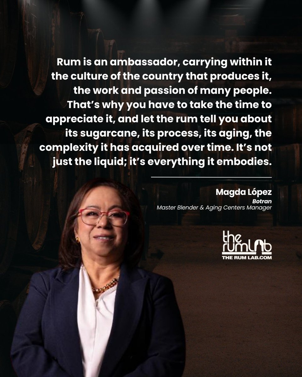 therumlab's tweet image. Meet Magda López: The Chemical Engineer &amp;amp; Master Blender shaping #BotranRum for 30+ years.

From high-altitude aging to innovative wine finishes, see how she balances science &amp;amp; soul. 🥃

Full interview: therumlab.com/magda-lopez-ma…

#RumInterviews
