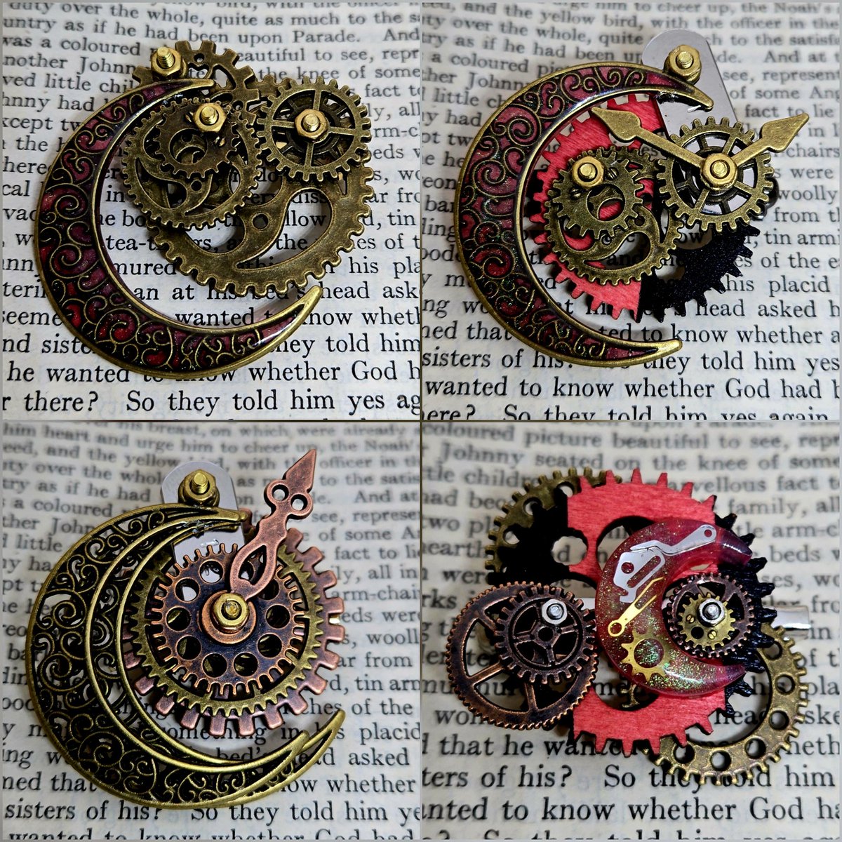 スチームパンクブローチ」 月大量生産中 #スチームパンク #ハンドメイド