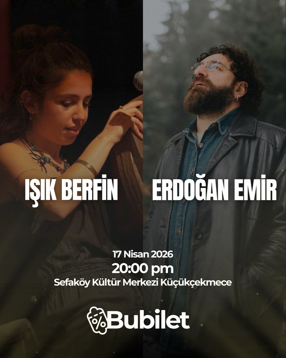 Erdoğan Emir &amp; Işık Berfin

🗓 17 Nisan 2026
🕗 20:00
📍 Sefaköy Kültür Merkezi – Küçükçekmece
Biletler Bubilet’te.