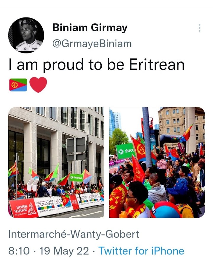 SirakBahlbi's tweet photo. Bini is a proud #Eritrean! @GrmayeBiniam https://t.co/3JZySj15mB