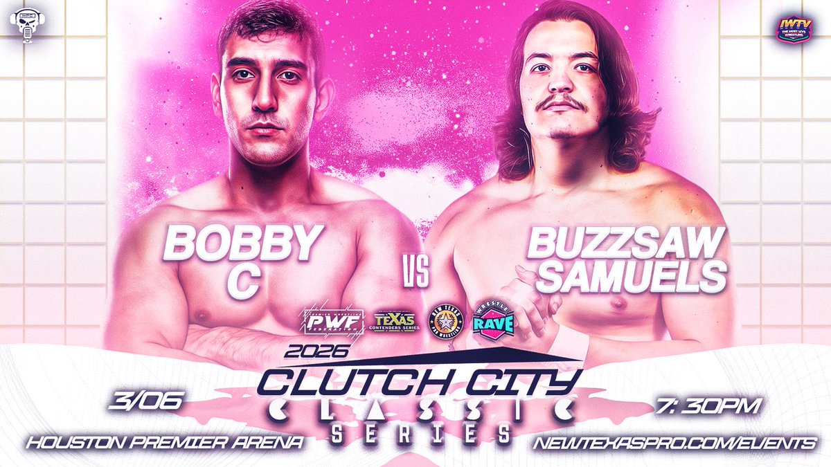 texascontenders's tweet photo. ❗️MATCH ANNOUNCEMENT❗️
Singles Match:
#BobbyC vs #BuzzsawSamuels
Live on @indiewrestling
#ClutchCityTX • 3/6 • 7:30PM
Houston Premier Arena
🎟️: https://t.co/Bkuko8mA6b https://t.co/SwSKyTbh4f