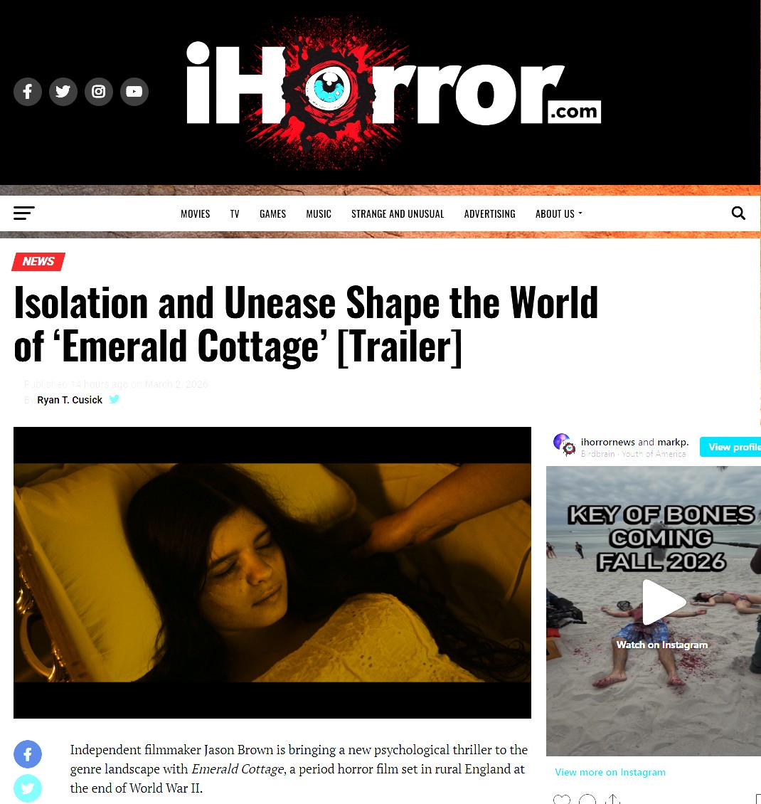 JasonMJBrown's tweet photo. Blending historical setting with psychological tension, Emerald Cottage aims to offer a restrained and immersive take on horror storytelling rooted in atmosphere and character.

Huge thanks to @iHorrorNews for the press.
https://t.co/wGbBmYz7XP
#Feature #Horror https://t.co/1jQ0IwMnIX
