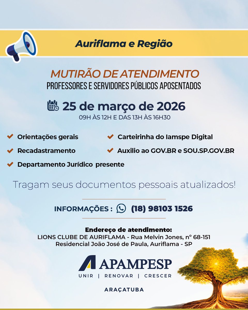 Apampesp Regional Araçatuba tweet media