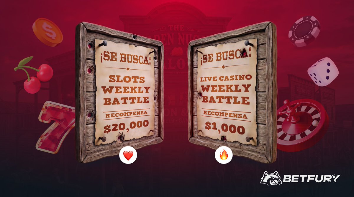 BetFury_'s tweet photo. Caza tu botín de más de $21 000 en dos batallas épicas en #BetFury 🤠 https://t.co/enVIGd84f9
Juega en #LiveGames y en tragamonedas 🎰
¿A cuál batalla te unes primero? Deja un emoji ↓ https://t.co/TjrWp0cHjj