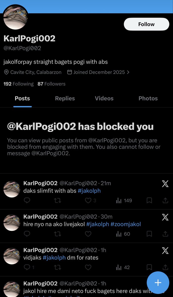 wexandrei01's tweet photo. Same owner para mambudol ng tao haha. Gipit ka na ba talaga? Do not avail with them. Scammer haha suspended na ibang account niyan kaya bagong account ulit hahaha check niyo posts, paulit ulit lang. Utak basura 🤮 #jakolph @chrisDaks1212 @KarlPogi002 @ramosandrien9 https://t.co/A1enmLpAy7