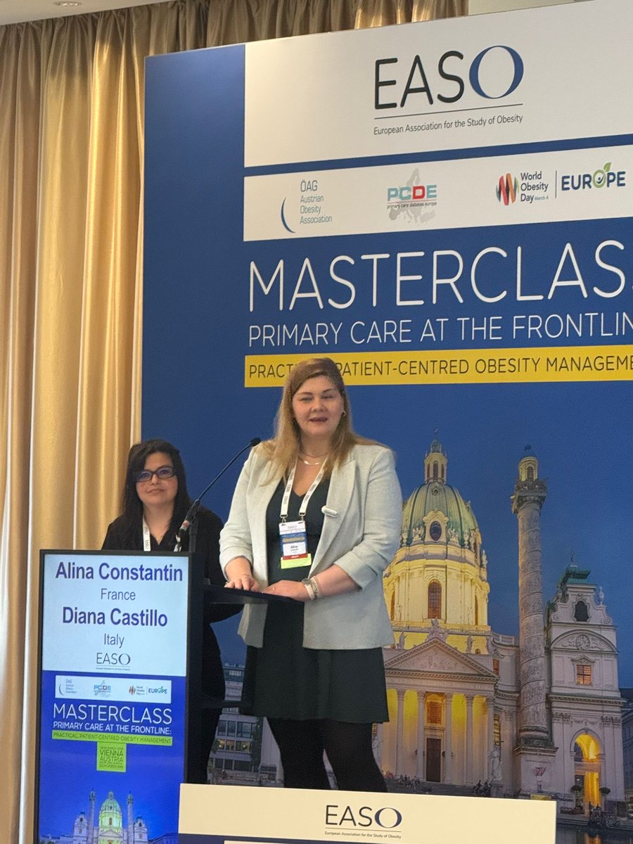 EASOobesity's tweet photo. Grateful to our faculty and partners in day one of the EASO Master Class for Primary Care. Thanks to @ECPObesity President @DianaCastill08๐ฎ๐น and French ๐ซ๐ท member @alina_ctin for sharing lived experience perspectives! #EASOed https://t.co/McFKge3SvP